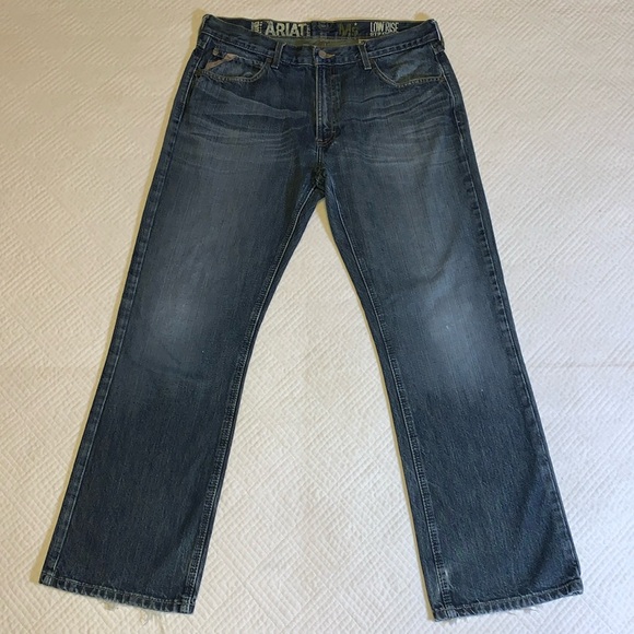 Ariat M5 Low Rise Straight Leg Medium Wash Denim Jeans, Men’s Size 36/32 - Picture 1 of 16